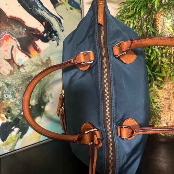 Dooney & Bourke Dark Blue Tote with Brown Leather Accents - Picture 5 of 11